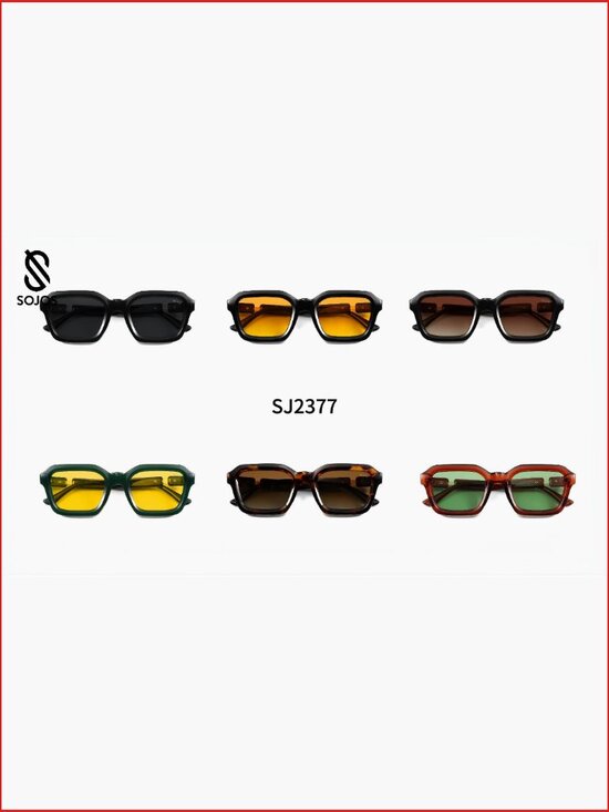 Retro Polarized Square Sunglasses with UV400 Protection Vintage Hexagon Shades main image 5
